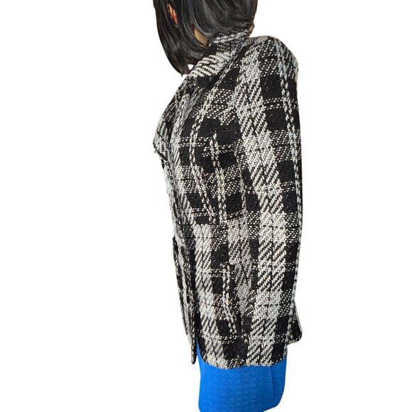 Rue 21 Womens Houndstooth Peacoat Medium Wool Blend Academia - Picture 5 of 15